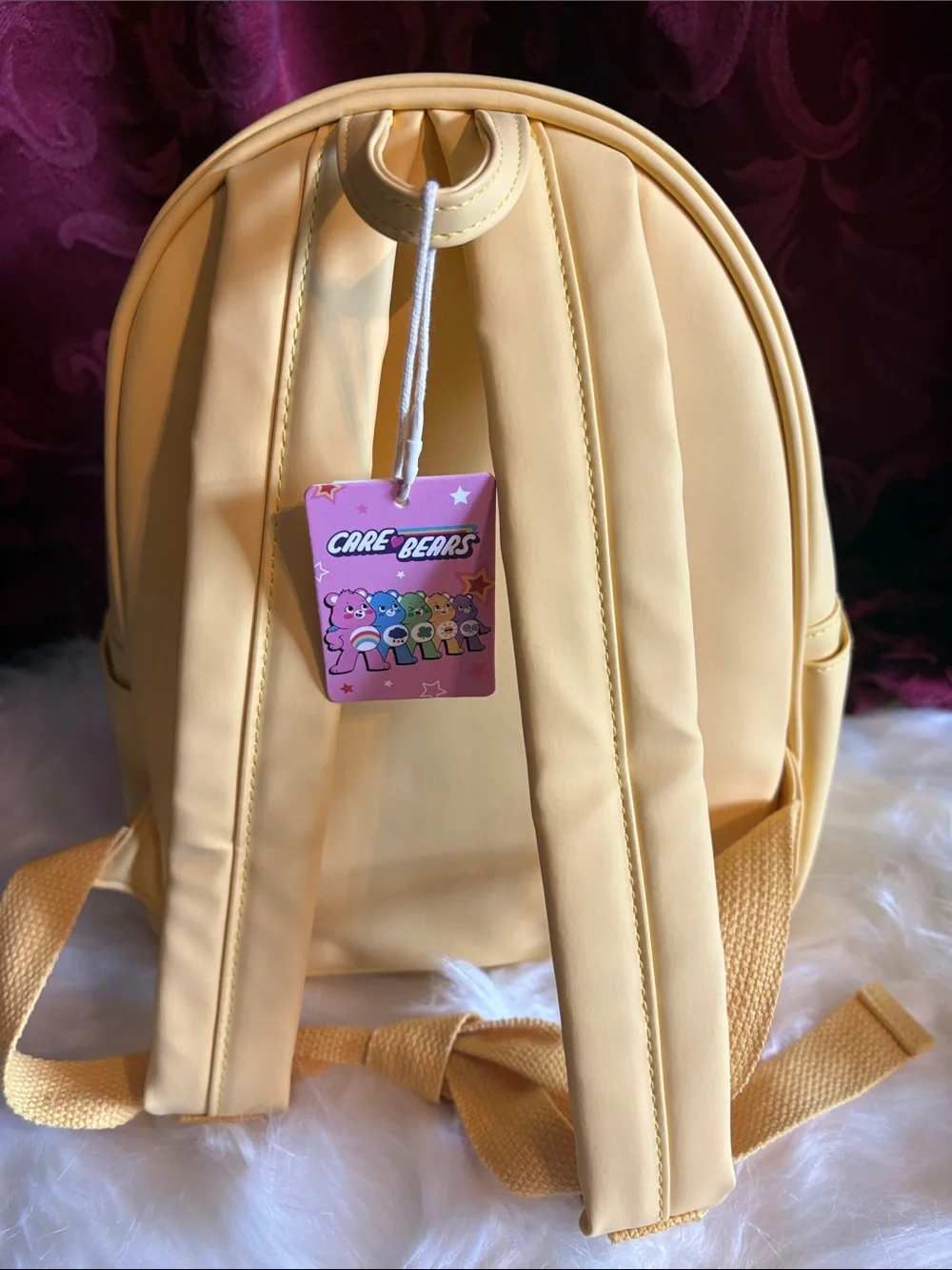Care Bears Yellow Clear Backpack with Heart Pocket